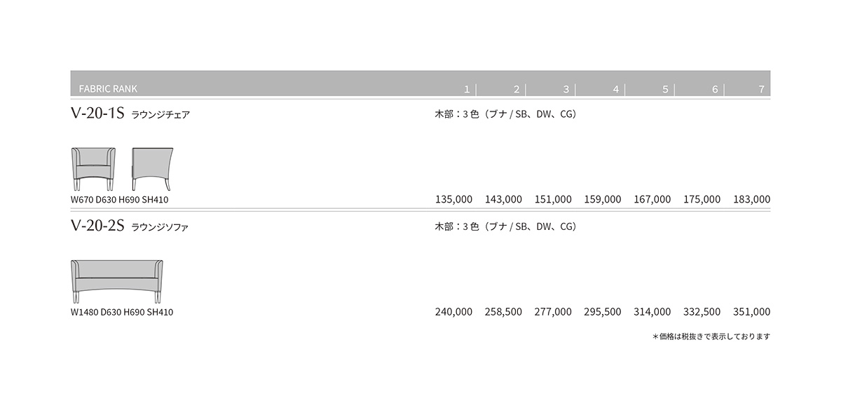 V-20 Price List