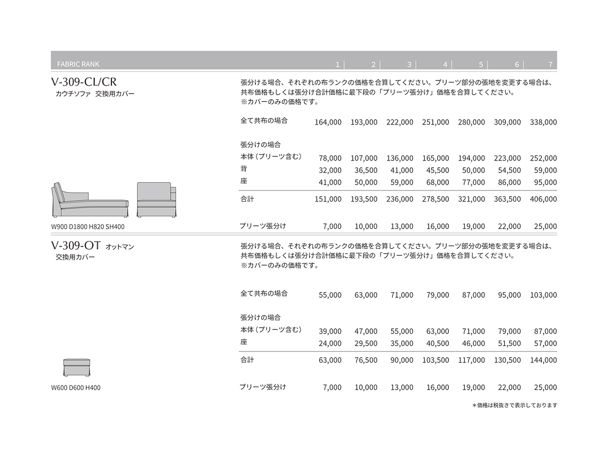 V-309 Price List