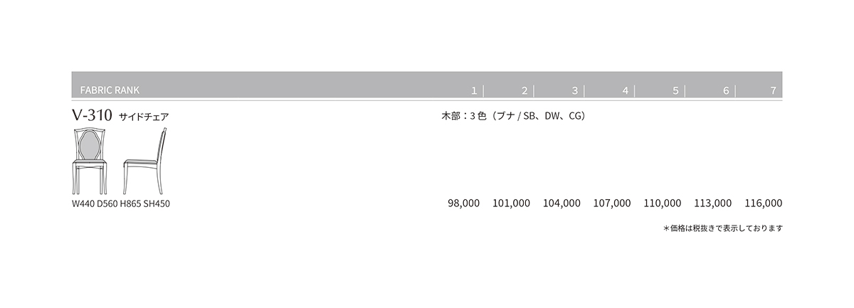 V-310 Price List