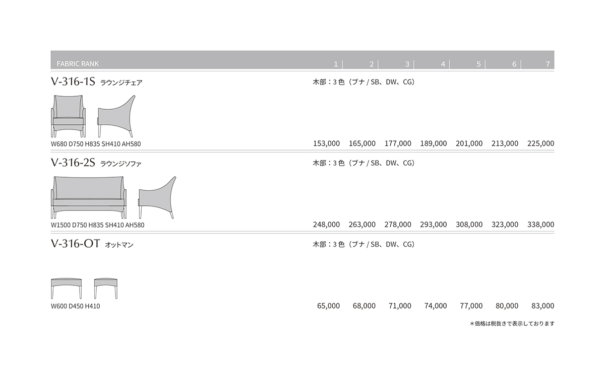 V-316 Price List