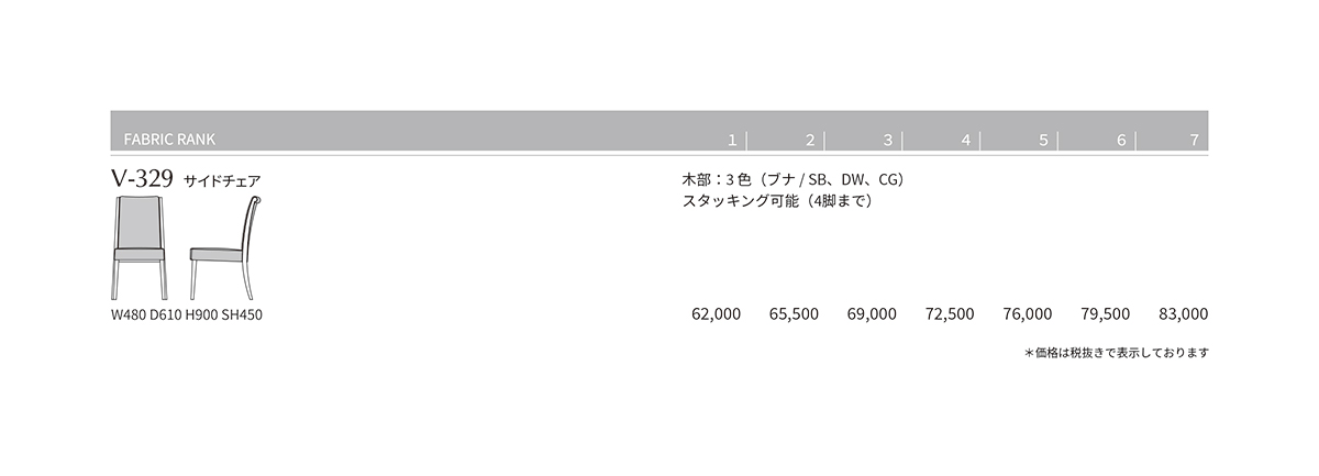 V-329 Price List