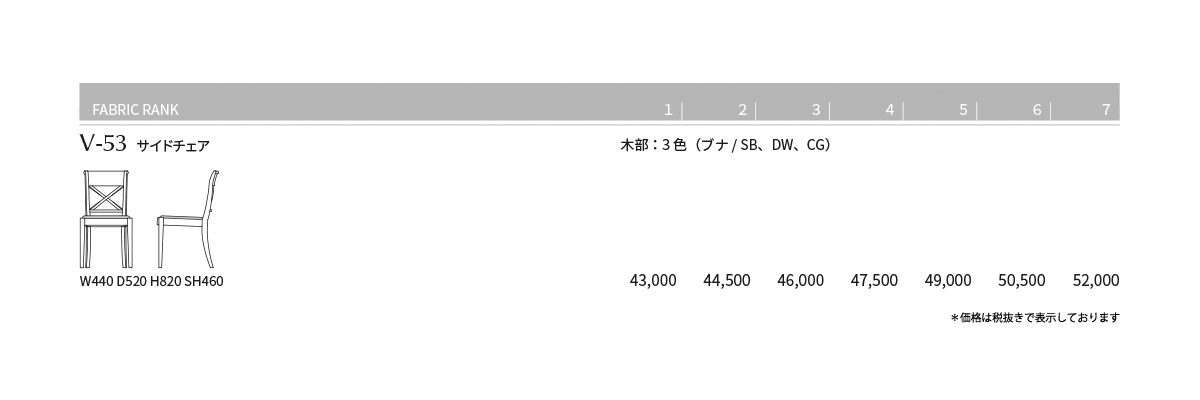 V-53 Price List