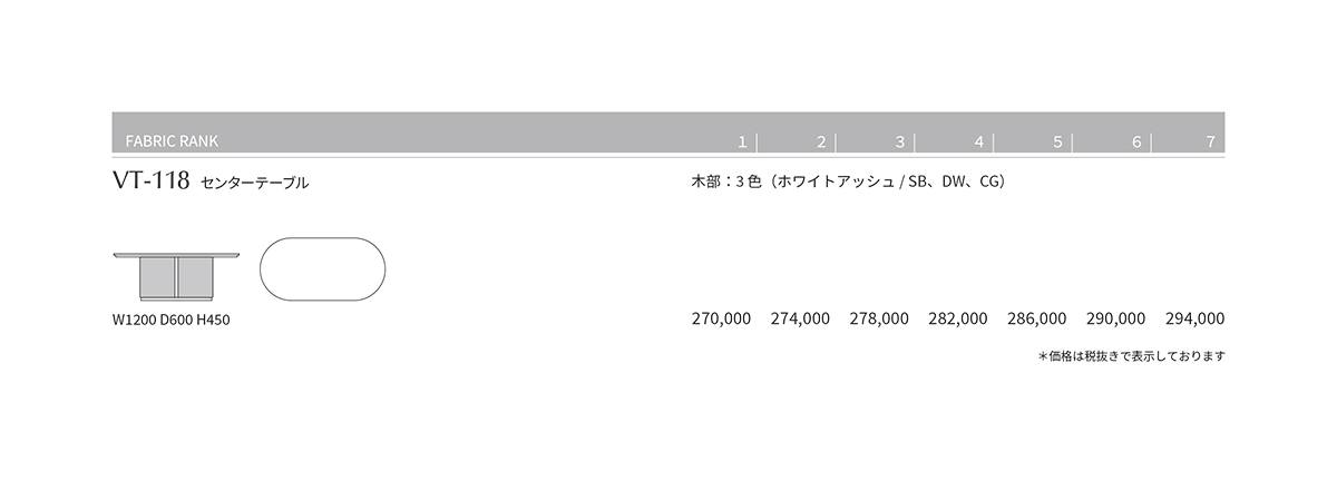 VT-118 Price List